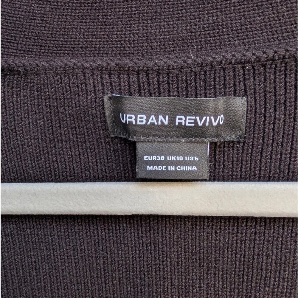 Urban Revivo Cardigan Womens 6 Black V Neck Knitted Gold Button Long Sleeve - Picture 4 of 10